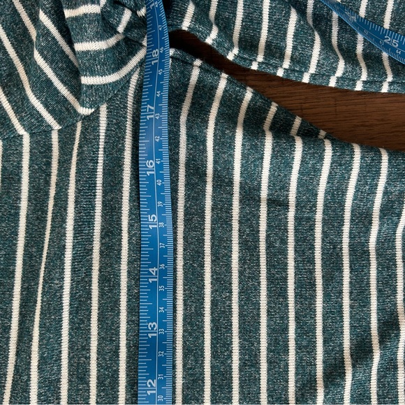 Granola Core Magellan Outdoors Teal and White Long Sleeve Striped Shirt Size M - Picture 4 of 4